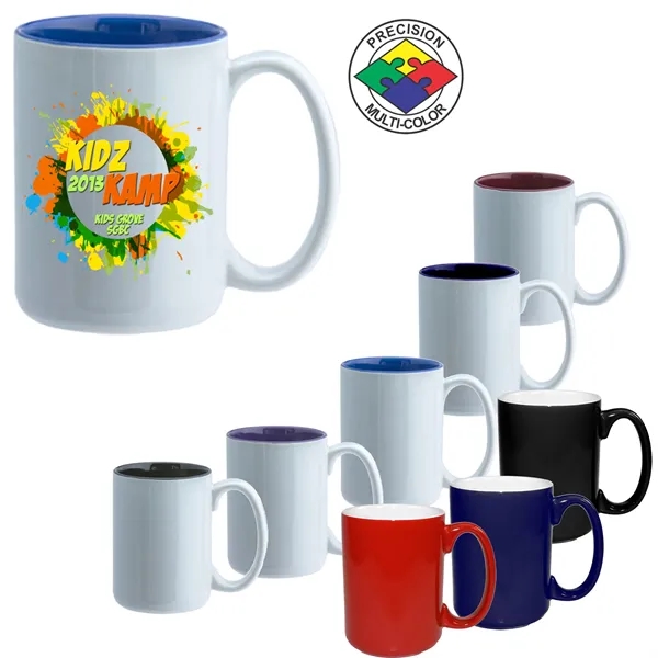 15oz El Grande Two Tone mug with c-shaped handle. Huge variety... from ASI 80093 Pyrographics / Pyrographics Line