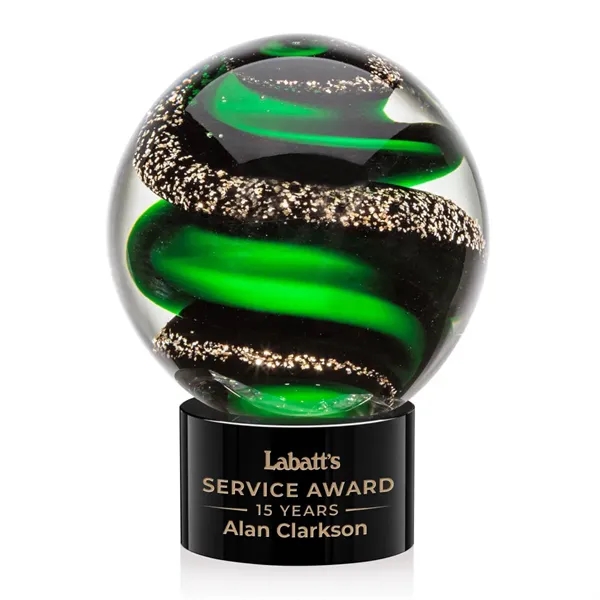 Magnificent Striking Zodiac Art Glass Award features twisting ribbons of emerald... from ASI 84592 St Regis Group / St Regis