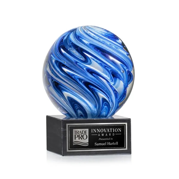 The mesmerizing Naples Art Glass Award features blue and white swirls... from ASI 84592 St Regis Group / St Regis