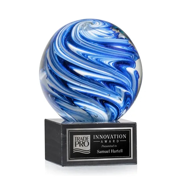 The mesmerizing Naples Art Glass Award features blue and white swirls... from ASI 84592 St Regis Group / St Regis