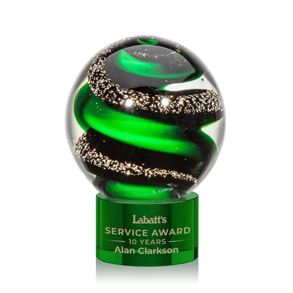 Magnificent Striking Zodiac Art Glass Award features twisting ribbons of emerald... from ASI 84592 St Regis Group / St Regis