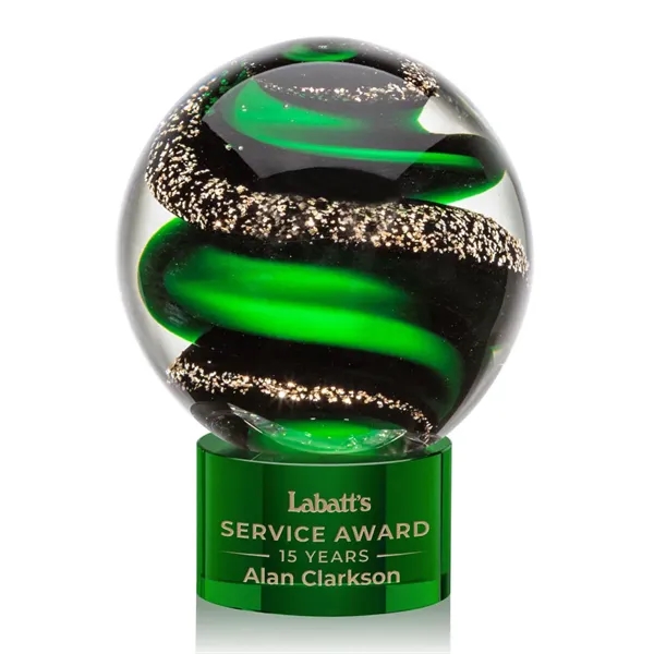 Magnificent Striking Zodiac Art Glass Award features twisting ribbons of emerald... from ASI 84592 St Regis Group / St Regis