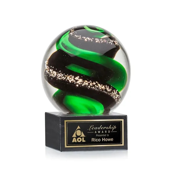 Magnificent Striking Zodiac Art Glass Award features twisting ribbons of emerald... from ASI 84592 St Regis Group / St Regis
