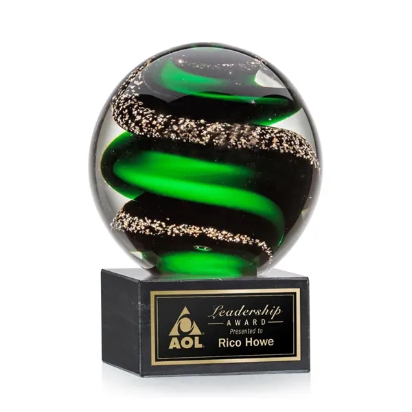 Magnificent Striking Zodiac Art Glass Award features twisting ribbons of emerald... from ASI 84592 St Regis Group / St Regis
