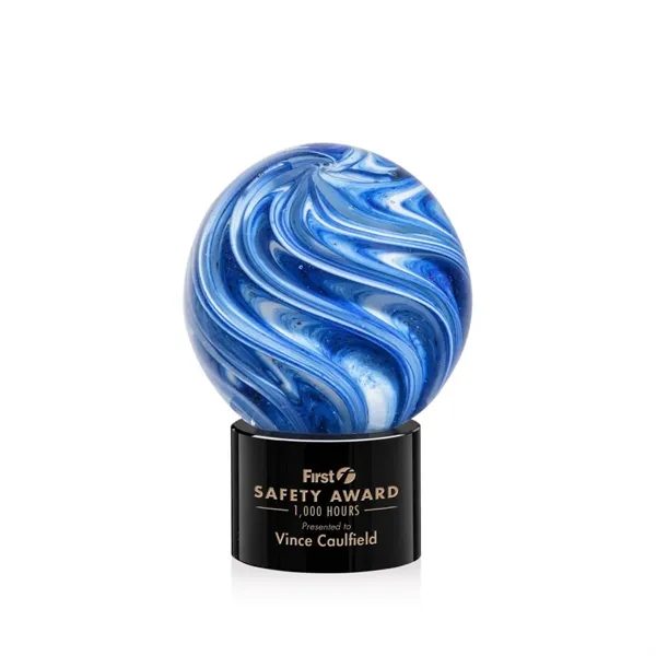 The mesmerizing Naples Art Glass Award features blue and white swirls... from ASI 84592 St Regis Group / St Regis
