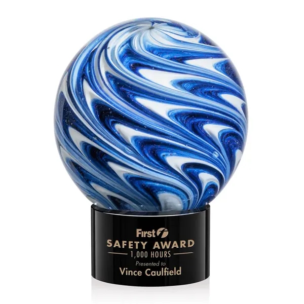 The mesmerizing Naples Art Glass Award features blue and white swirls... from ASI 84592 St Regis Group / St Regis