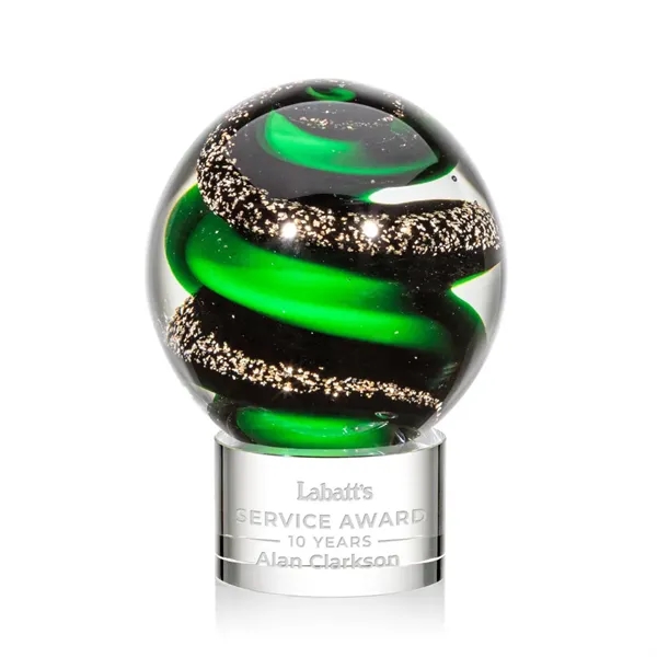 Magnificent Striking Zodiac Art Glass Award features twisting ribbons of emerald... from ASI 84592 St Regis Group / St Regis