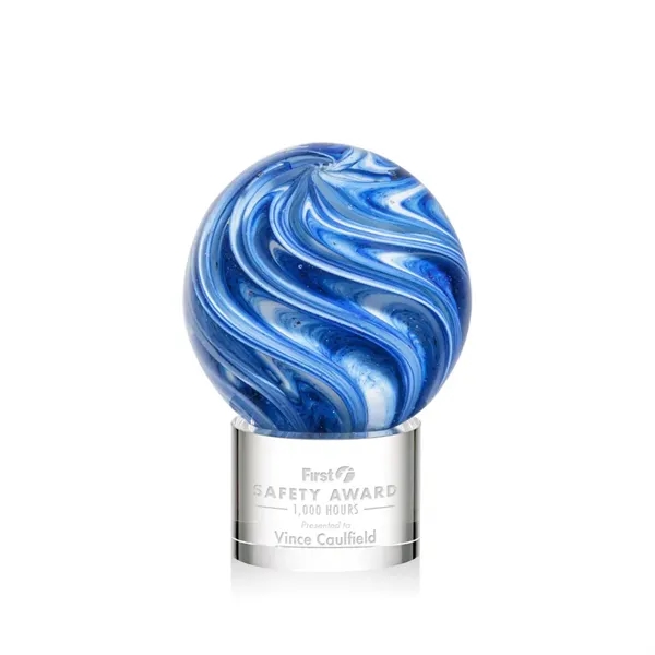 The mesmerizing Naples Art Glass Award features blue and white swirls... from ASI 84592 St Regis Group / St Regis