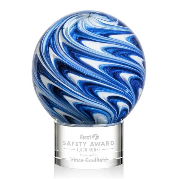 The mesmerizing Naples Art Glass Award features blue and white swirls... from ASI 84592 St Regis Group / St Regis
