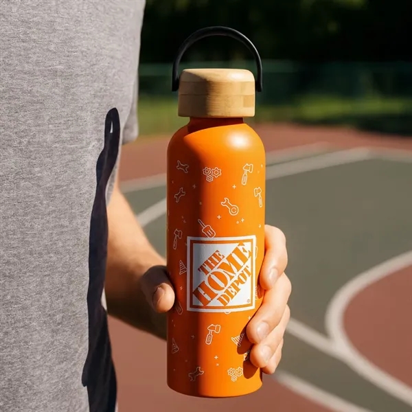 Greenstone Bottle w/Bamboo Twist Lid - 24oz... from ASI 84592 St Regis Group