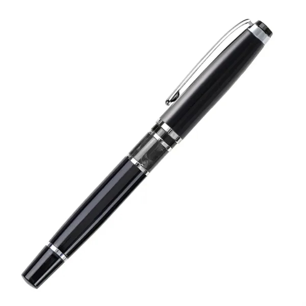 Metal rollerball  pen witrh chrome trim and marble accent... from ASI 84592 St Regis Group