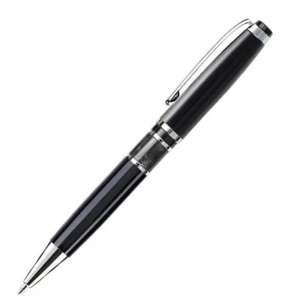Metal twist-action ballpoint pen with chrome trim and marble accent... from ASI 84592 St Regis Group