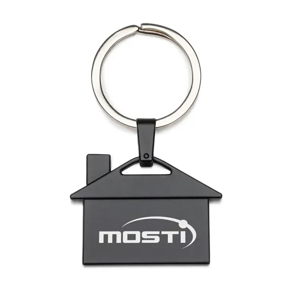 Polished stainless finish house shape keyring.... from ASI 84592 St Regis Group
