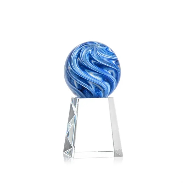 The mesmerizing Naples Art Glass Award features blue and white swirls... from ASI 84592 St Regis Group / St Regis