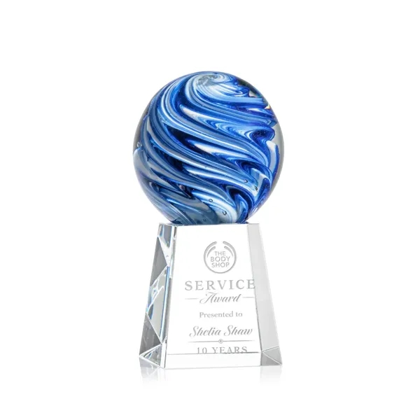 The mesmerizing Naples Art Glass Award features blue and white swirls... from ASI 84592 St Regis Group / St Regis