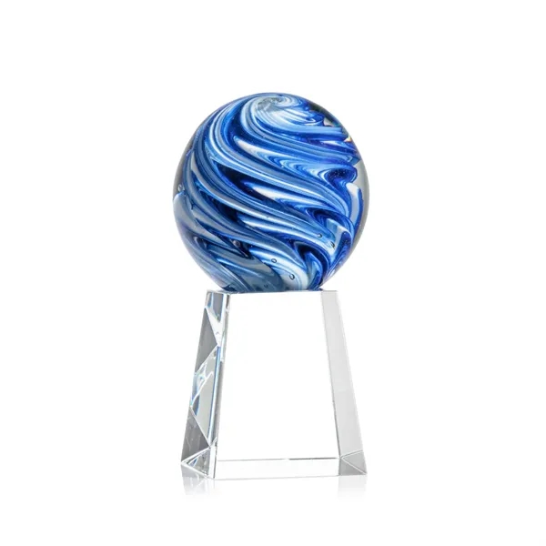 The mesmerizing Naples Art Glass Award features blue and white swirls... from ASI 84592 St Regis Group / St Regis