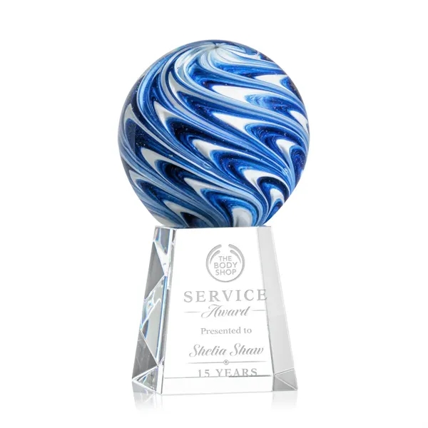 The mesmerizing Naples Art Glass Award features blue and white swirls... from ASI 84592 St Regis Group / St Regis