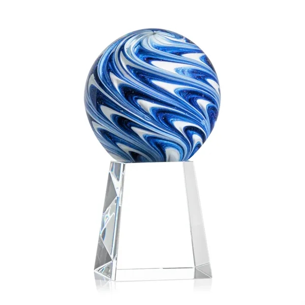 The mesmerizing Naples Art Glass Award features blue and white swirls... from ASI 84592 St Regis Group / St Regis