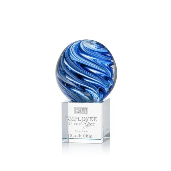 The mesmerizing Naples Art Glass Award features blue and white swirls... from ASI 84592 St Regis Group / St Regis