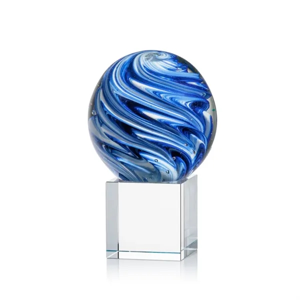 The mesmerizing Naples Art Glass Award features blue and white swirls... from ASI 84592 St Regis Group / St Regis