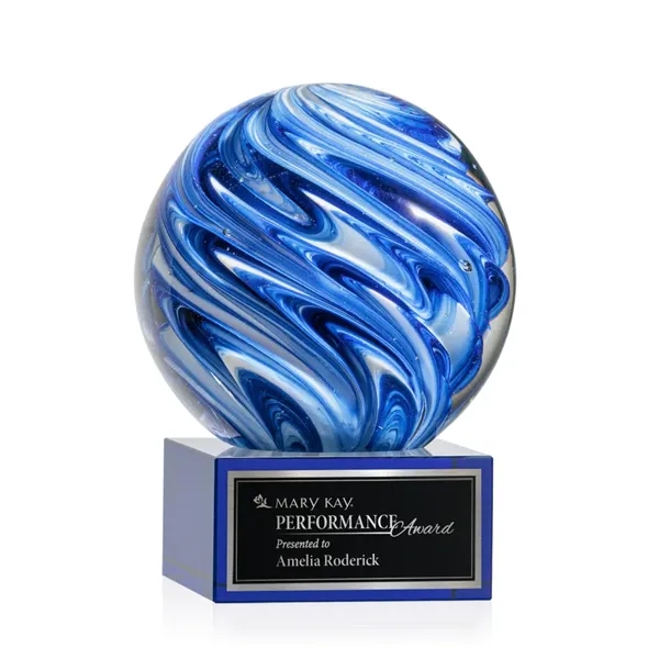 The mesmerizing Naples Art Glass Award features blue and white swirls... from ASI 84592 St Regis Group / St Regis