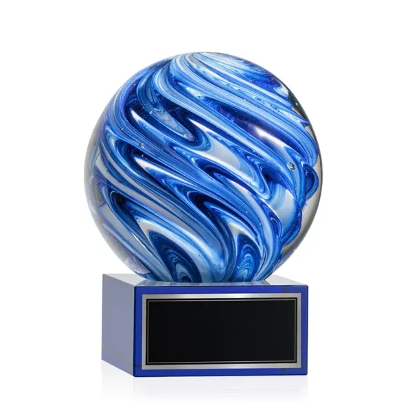 The mesmerizing Naples Art Glass Award features blue and white swirls... from ASI 84592 St Regis Group / St Regis