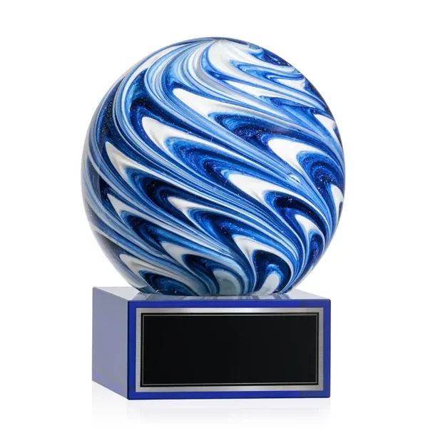 The mesmerizing Naples Art Glass Award features blue and white swirls... from ASI 84592 St Regis Group / St Regis