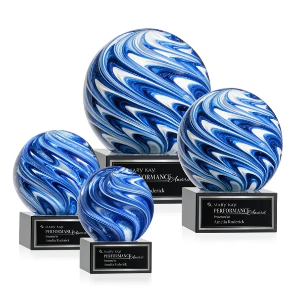 The mesmerizing Naples Art Glass Award features blue and white swirls... from ASI 84592 St Regis Group / St Regis