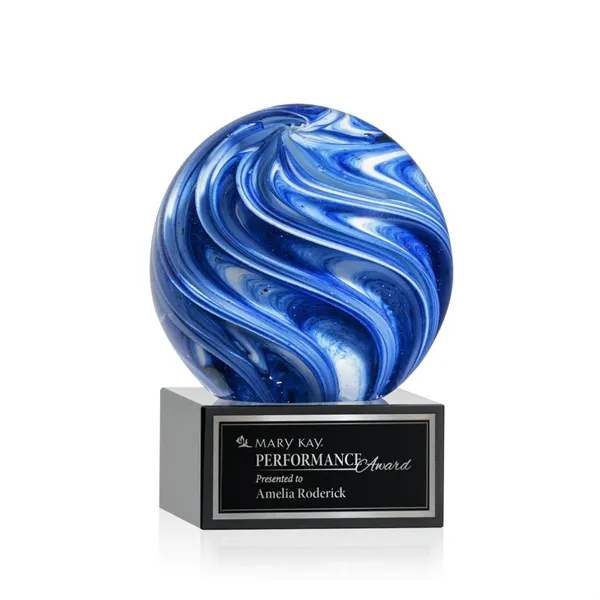 The mesmerizing Naples Art Glass Award features blue and white swirls... from ASI 84592 St Regis Group / St Regis