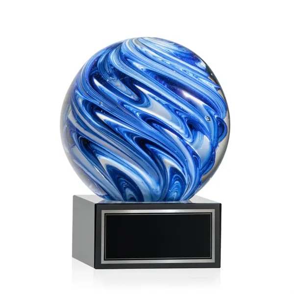 The mesmerizing Naples Art Glass Award features blue and white swirls... from ASI 84592 St Regis Group / St Regis