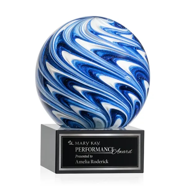 The mesmerizing Naples Art Glass Award features blue and white swirls... from ASI 84592 St Regis Group / St Regis