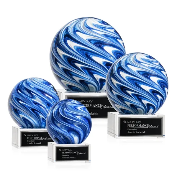 The mesmerizing Naples Art Glass Award features blue and white swirls... from ASI 84592 St Regis Group / St Regis