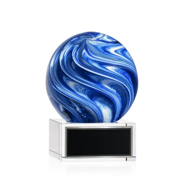 The mesmerizing Naples Art Glass Award features blue and white swirls... from ASI 84592 St Regis Group / St Regis