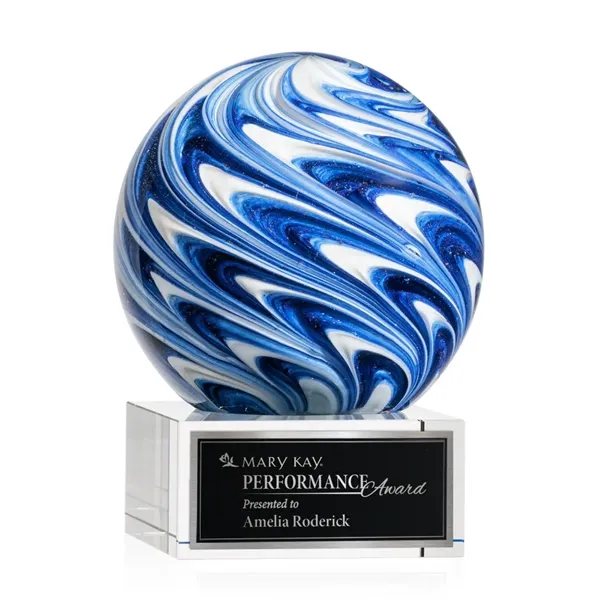 The mesmerizing Naples Art Glass Award features blue and white swirls... from ASI 84592 St Regis Group / St Regis