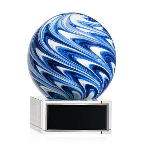 The mesmerizing Naples Art Glass Award features blue and white swirls... from ASI 84592 St Regis Group / St Regis