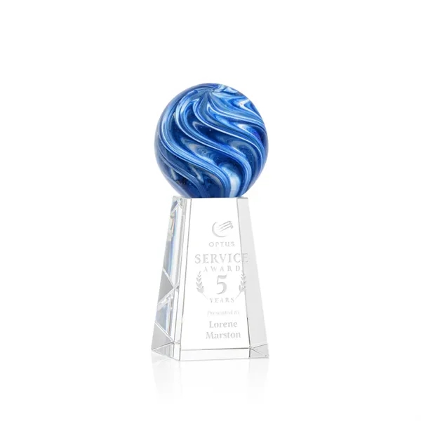 The mesmerizing Naples Art Glass Award features blue and white swirls... from ASI 84592 St Regis Group / St Regis
