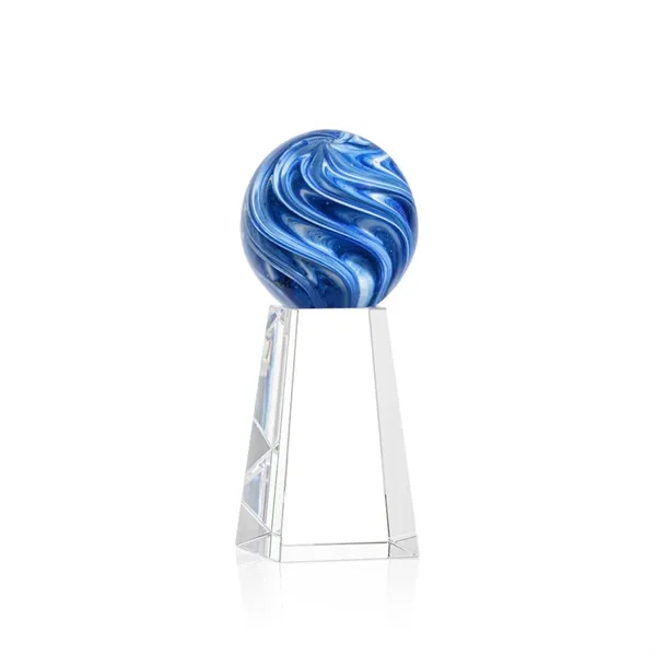 The mesmerizing Naples Art Glass Award features blue and white swirls... from ASI 84592 St Regis Group / St Regis