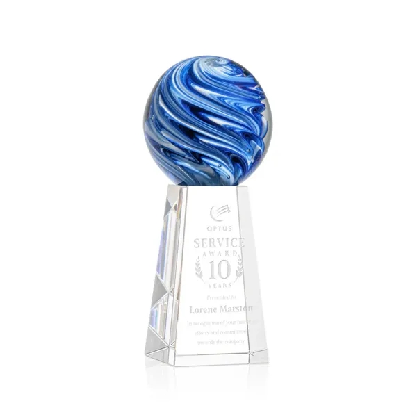 The mesmerizing Naples Art Glass Award features blue and white swirls... from ASI 84592 St Regis Group / St Regis