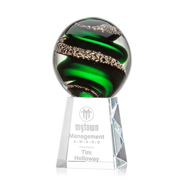 Magnificent Striking Zodiac Art Glass Award features twisting ribbons of emerald... from ASI 84592 St Regis Group / St Regis