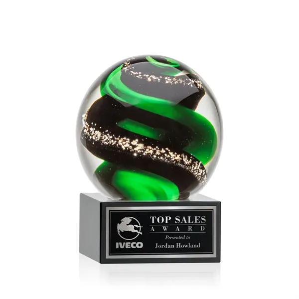 Magnificent Striking Zodiac Art Glass Award features twisting ribbons of emerald... from ASI 84592 St Regis Group / St Regis