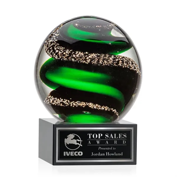 Magnificent Striking Zodiac Art Glass Award features twisting ribbons of emerald... from ASI 84592 St Regis Group / St Regis