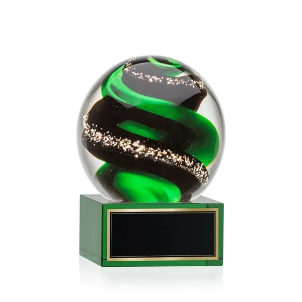 Magnificent Striking Zodiac Art Glass Award features twisting ribbons of emerald... from ASI 84592 St Regis Group / St Regis