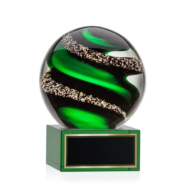 Magnificent Striking Zodiac Art Glass Award features twisting ribbons of emerald... from ASI 84592 St Regis Group / St Regis