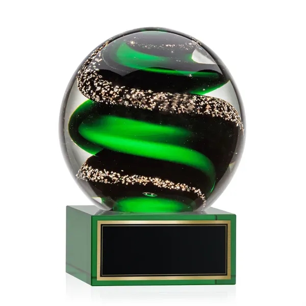 Magnificent Striking Zodiac Art Glass Award features twisting ribbons of emerald... from ASI 84592 St Regis Group / St Regis