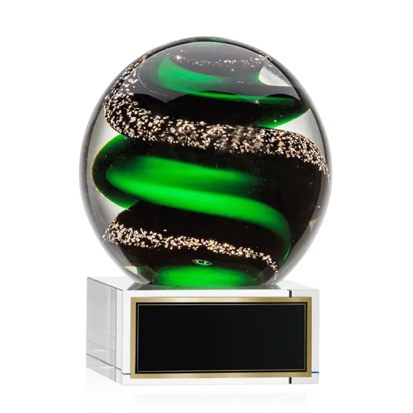 Magnificent Striking Zodiac Art Glass Award features twisting ribbons of emerald... from ASI 84592 St Regis Group / St Regis