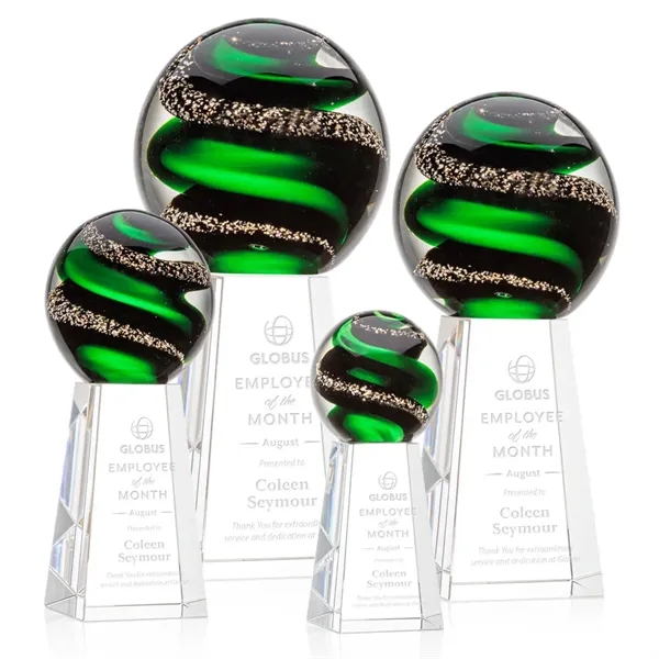 Magnificent Striking Zodiac Art Glass Award features twisting ribbons of emerald... from ASI 84592 St Regis Group / St Regis