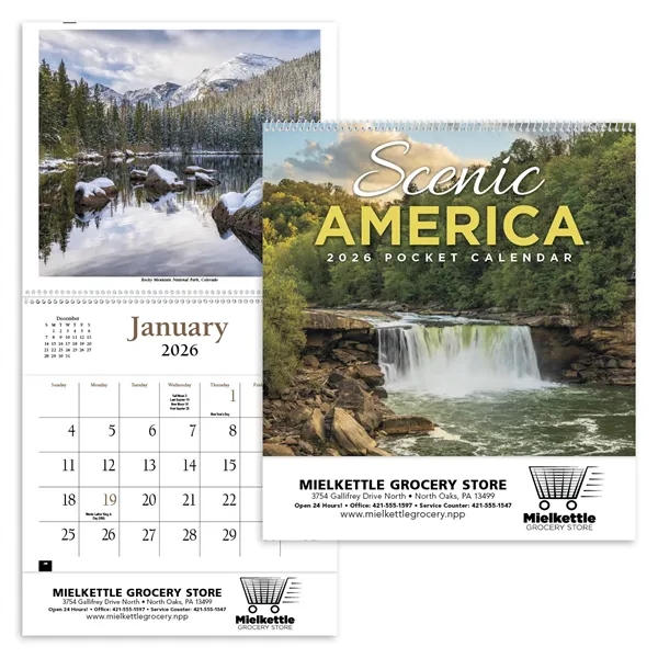 Scenic America® Pocket Calendar... from ASI 40480 Koozie Group / HotLine®