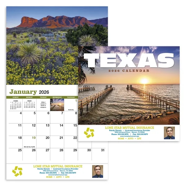 Texas Appointment Calendar - Stapled... from ASI 40480 Koozie Group / HotLine®