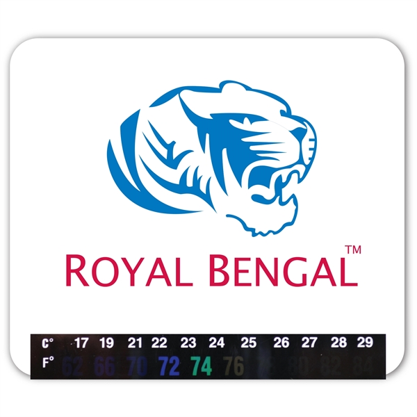 Custom 3.875"w x 3.5"h  thermo magnet with temperature strip.... from ASI 57956 Graphco line