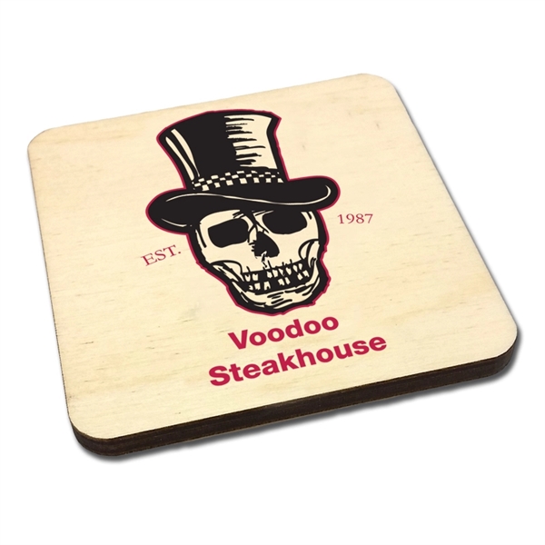 1/4" thick birch wood coasters with customization.... from ASI 72521 Morris Magnets / Laser Cuts